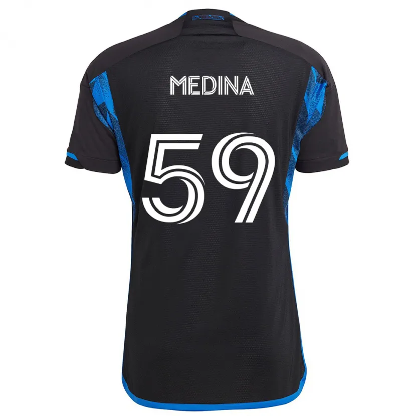 Danxen Hombre Camiseta Cruz Medina #59 Azul Negro 1ª Equipación 2024/25 La Camisa