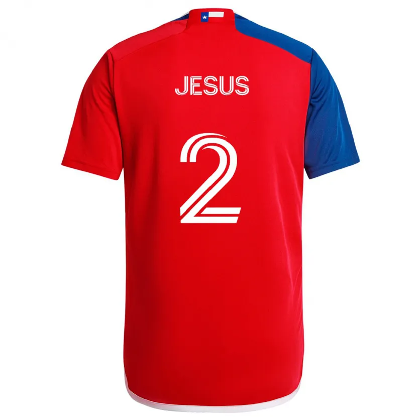 Danxen Hombre Camiseta Geovane Jesus #2 Azul Rojo 1ª Equipación 2024/25 La Camisa