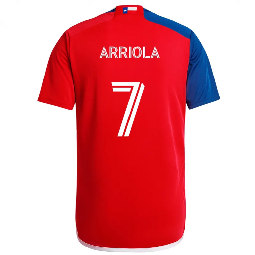 Danxen Hombre Camiseta Paul Arriola #7 Azul Rojo 1ª Equipación 2024/25 La Camisa