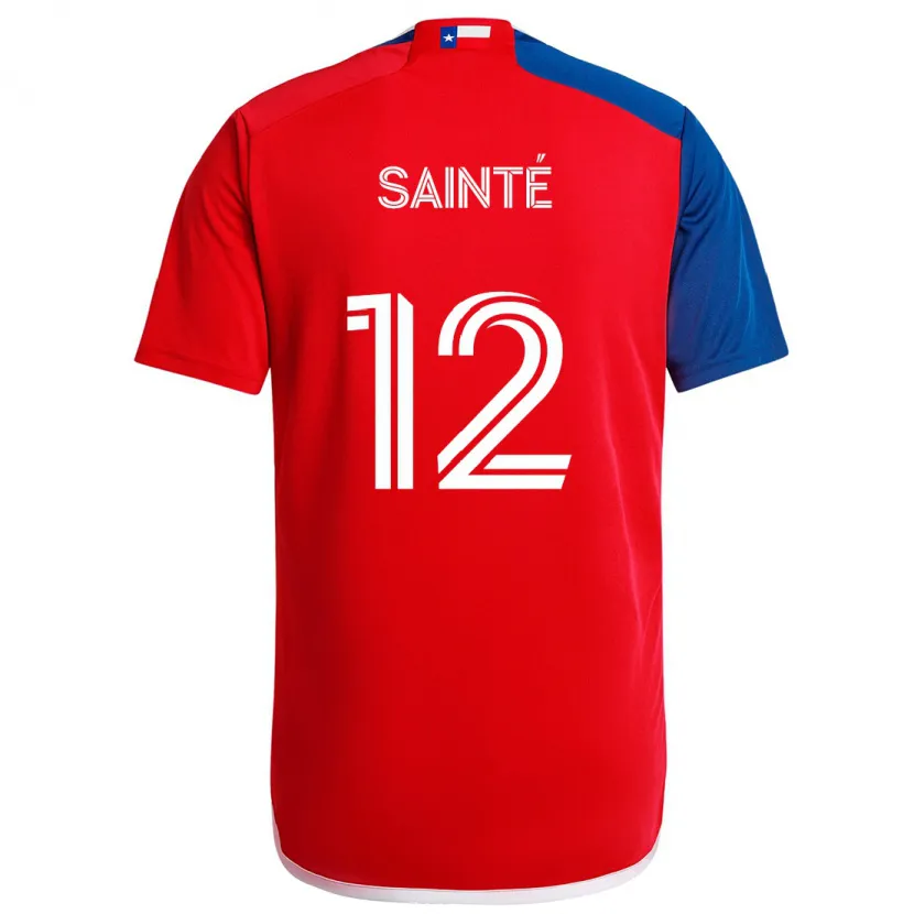 Danxen Hombre Camiseta Carl Sainté #12 Azul Rojo 1ª Equipación 2024/25 La Camisa