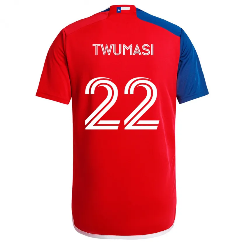 Danxen Hombre Camiseta Ema Twumasi #22 Azul Rojo 1ª Equipación 2024/25 La Camisa