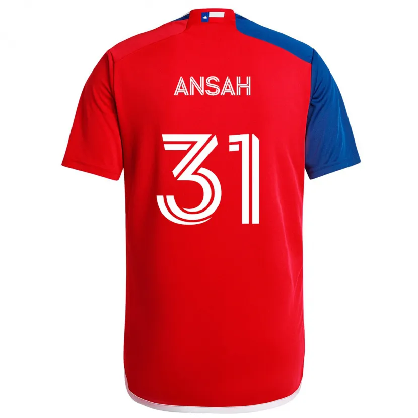 Danxen Hombre Camiseta Eugene Ansah #31 Azul Rojo 1ª Equipación 2024/25 La Camisa