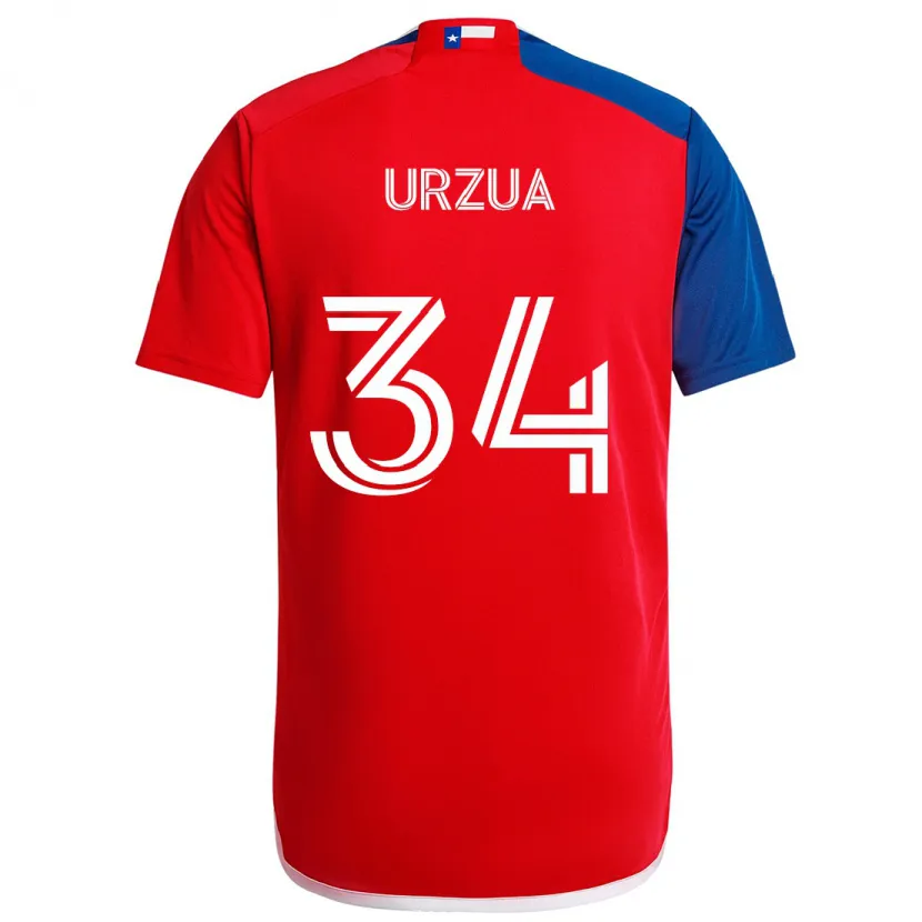 Danxen Hombre Camiseta Alejandro Urzua #34 Azul Rojo 1ª Equipación 2024/25 La Camisa