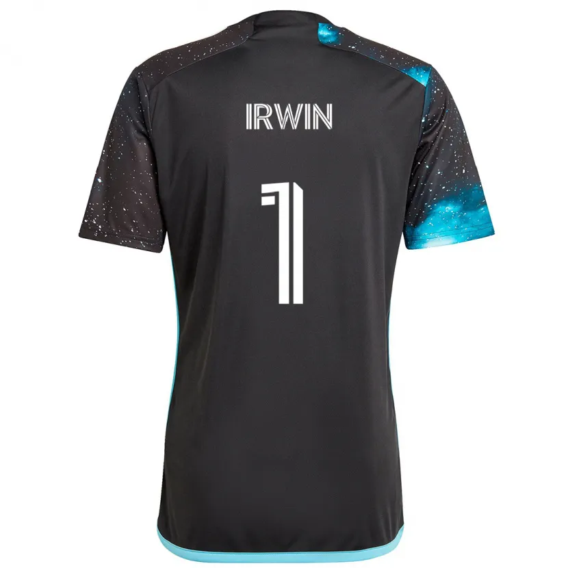 Danxen Hombre Camiseta Clint Irwin #1 Azul Negro 1ª Equipación 2024/25 La Camisa