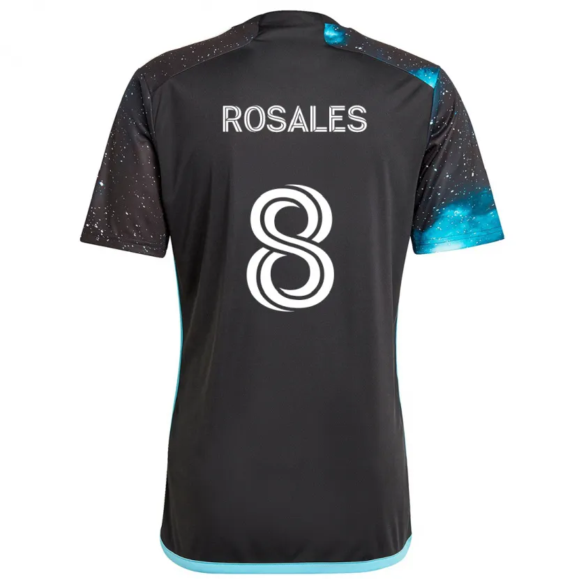 Danxen Hombre Camiseta Joseph Rosales #8 Azul Negro 1ª Equipación 2024/25 La Camisa