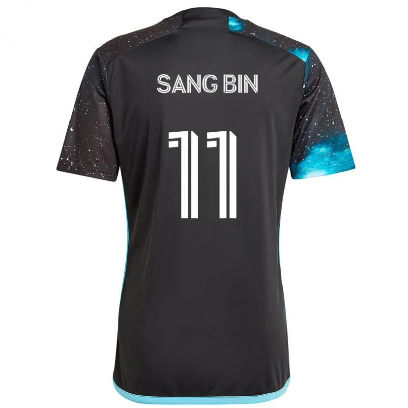 Danxen Hombre Camiseta Sang-Bin Jeong #11 Azul Negro 1ª Equipación 2024/25 La Camisa