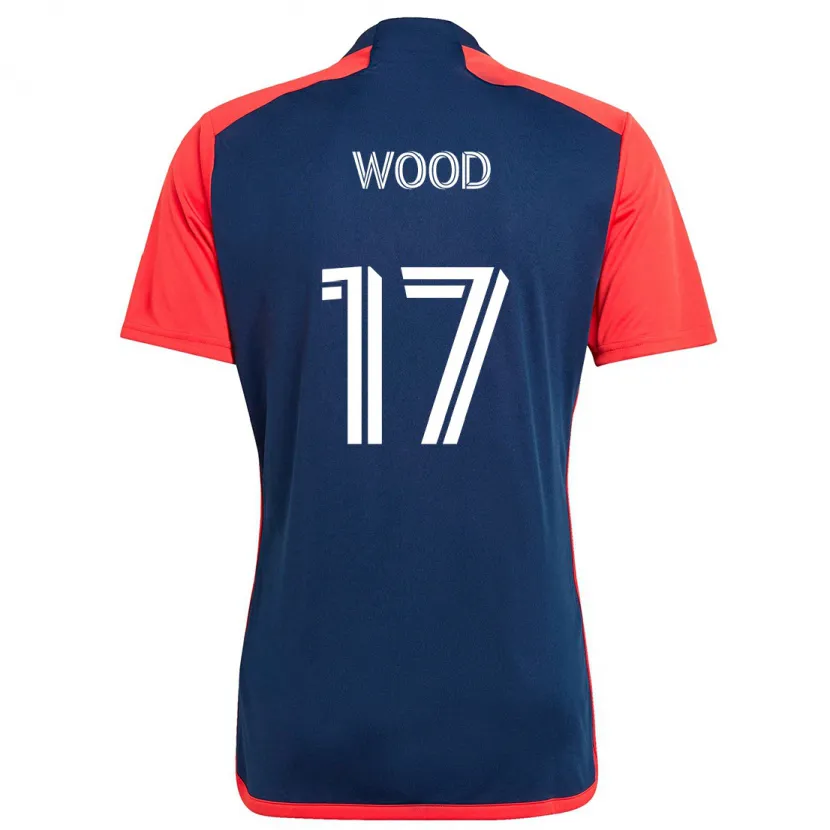 Danxen Hombre Camiseta Bobby Wood #17 Azul Rojo 1ª Equipación 2024/25 La Camisa