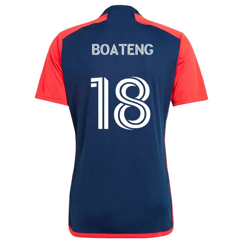 Danxen Hombre Camiseta Emmanuel Boateng #18 Azul Rojo 1ª Equipación 2024/25 La Camisa