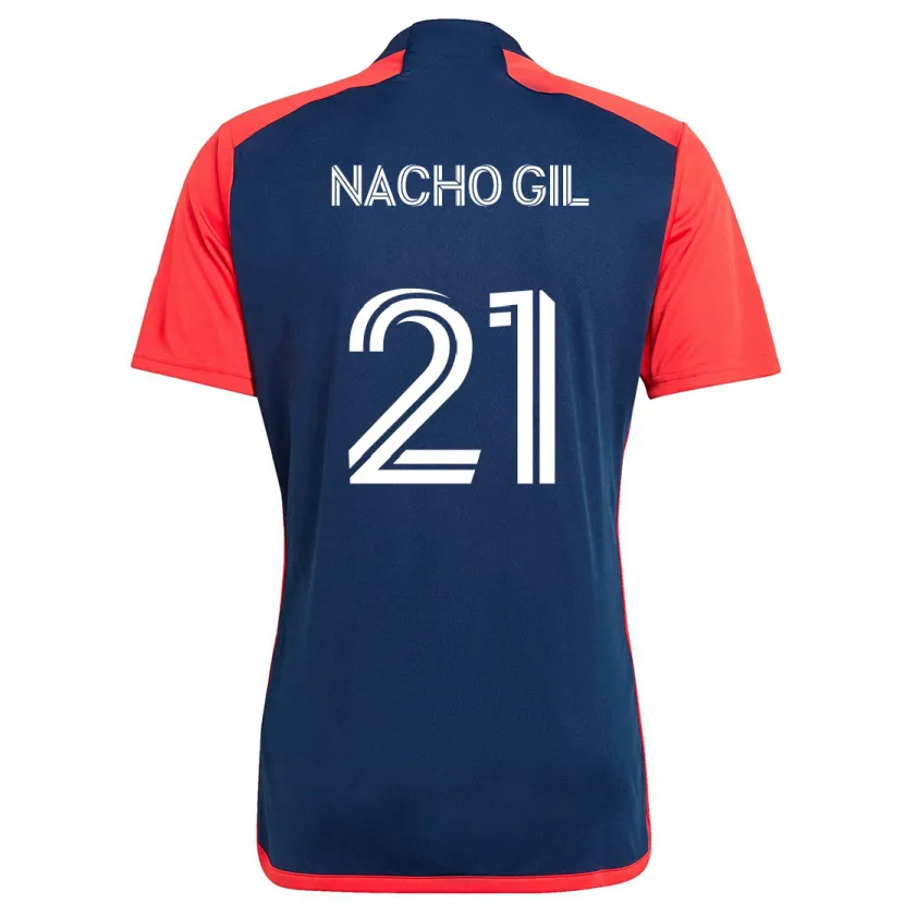 Danxen Hombre Camiseta Nacho Gil #21 Azul Rojo 1ª Equipación 2024/25 La Camisa