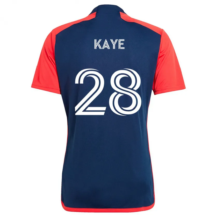 Danxen Hombre Camiseta Mark-Anthony Kaye #28 Azul Rojo 1ª Equipación 2024/25 La Camisa