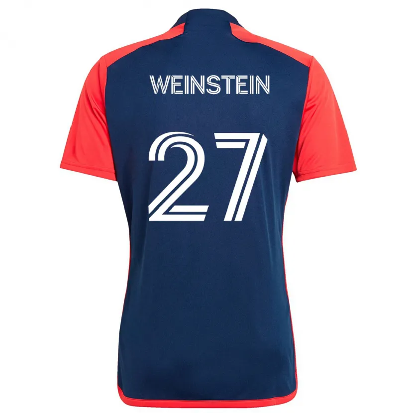 Danxen Hombre Camiseta Max Weinstein #27 Azul Rojo 1ª Equipación 2024/25 La Camisa