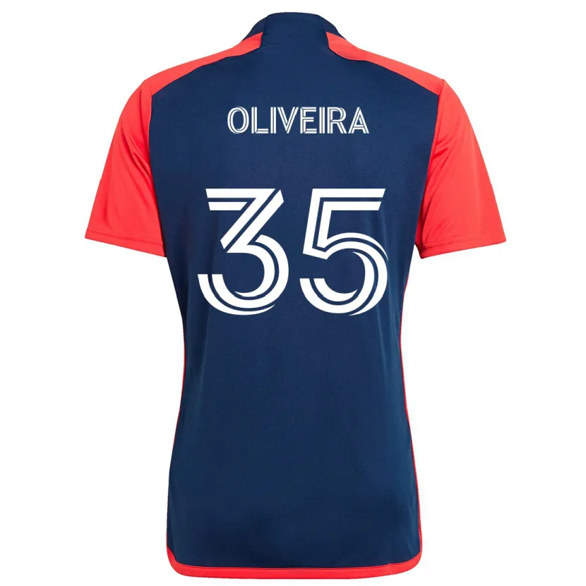 Danxen Hombre Camiseta Cristiano Oliveira #35 Azul Rojo 1ª Equipación 2024/25 La Camisa