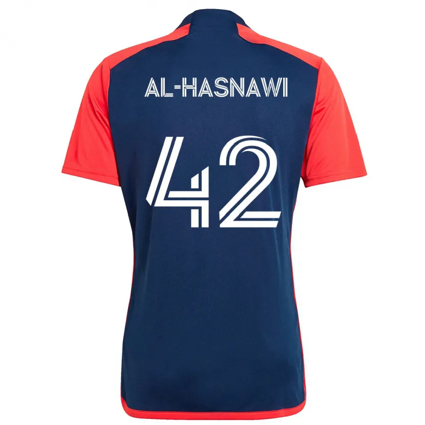 Danxen Hombre Camiseta Moshtaba Al-Hasnawi #42 Azul Rojo 1ª Equipación 2024/25 La Camisa