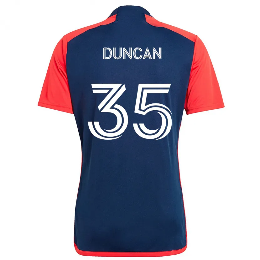 Danxen Hombre Camiseta Nakye Greenidge-Duncan #35 Azul Rojo 1ª Equipación 2024/25 La Camisa