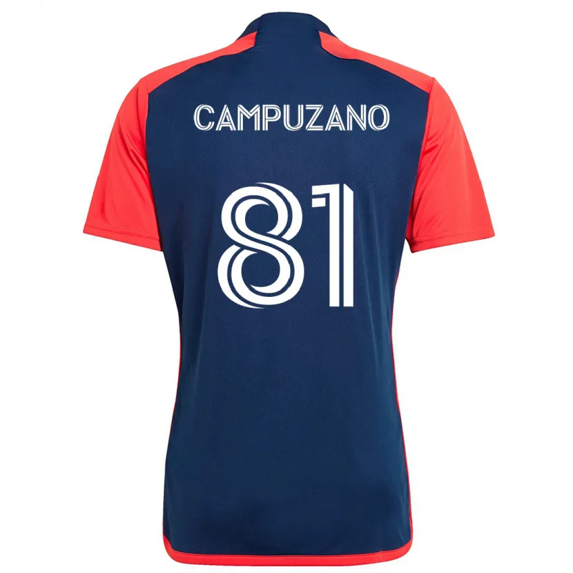 Danxen Hombre Camiseta Nico Campuzano #81 Azul Rojo 1ª Equipación 2024/25 La Camisa