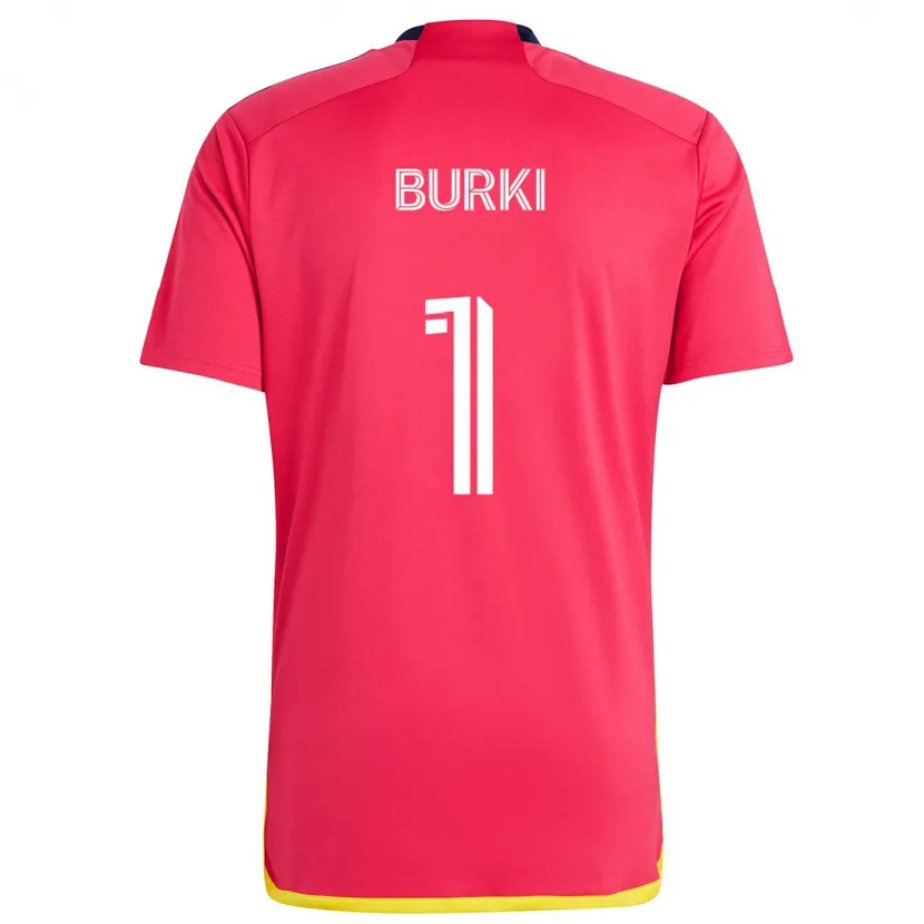 Danxen Hombre Camiseta Roman Bürki #1 Rojo Azul 1ª Equipación 2024/25 La Camisa