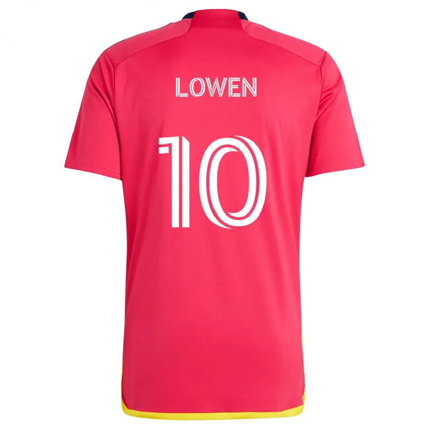 Danxen Hombre Camiseta Eduard Löwen #10 Rojo Azul 1ª Equipación 2024/25 La Camisa