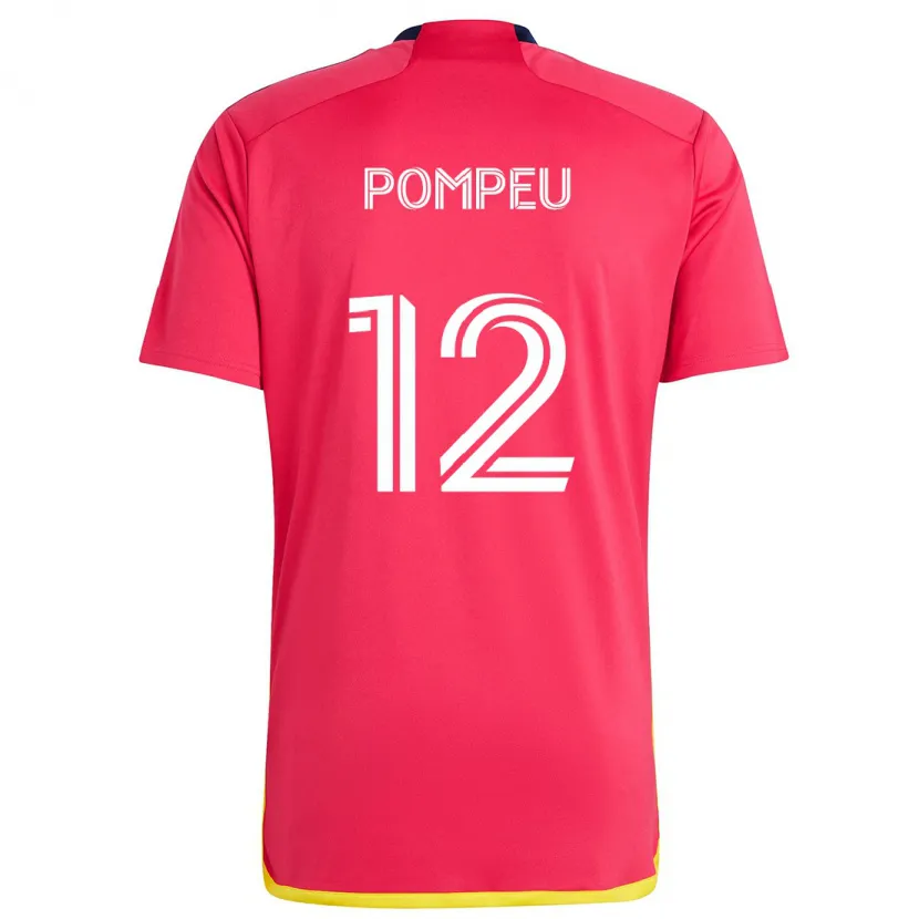 Danxen Hombre Camiseta Célio Pompeu #12 Rojo Azul 1ª Equipación 2024/25 La Camisa