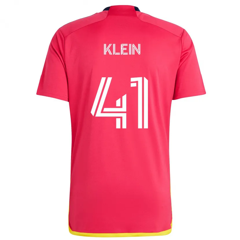 Danxen Hombre Camiseta Johnny Klein #41 Rojo Azul 1ª Equipación 2024/25 La Camisa