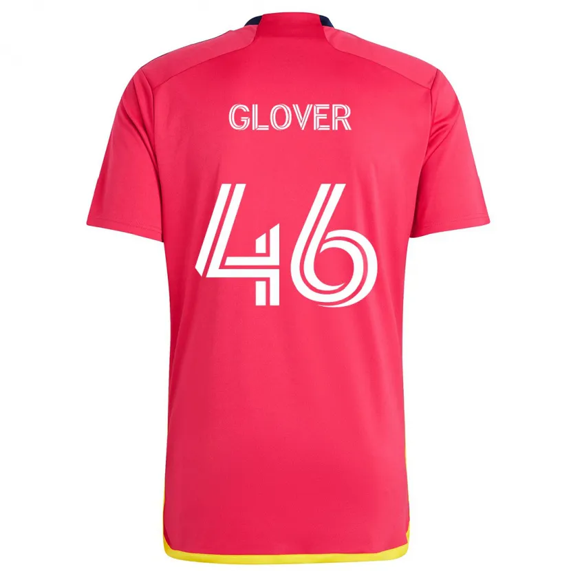 Danxen Hombre Camiseta Caden Glover #46 Rojo Azul 1ª Equipación 2024/25 La Camisa