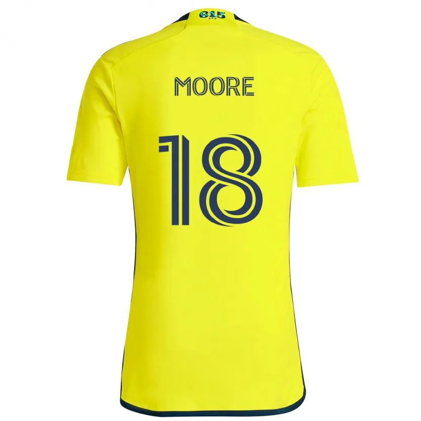 Danxen Hombre Camiseta Shaq Moore #18 Amarillo Azul 1ª Equipación 2024/25 La Camisa