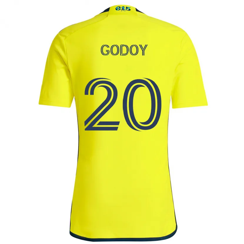 Danxen Hombre Camiseta Aníbal Godoy #20 Amarillo Azul 1ª Equipación 2024/25 La Camisa