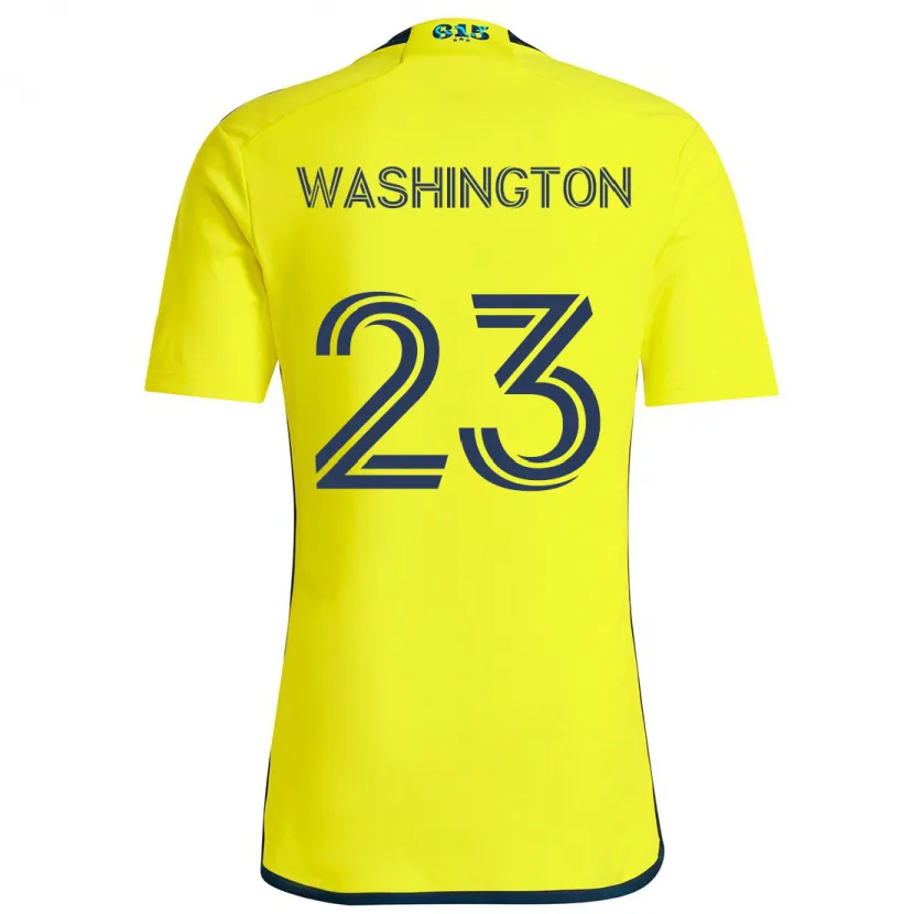 Danxen Hombre Camiseta Taylor Washington #23 Amarillo Azul 1ª Equipación 2024/25 La Camisa