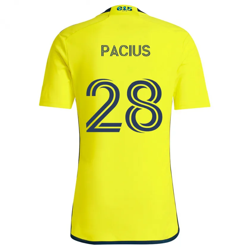 Danxen Hombre Camiseta Woobens Pacius #28 Amarillo Azul 1ª Equipación 2024/25 La Camisa