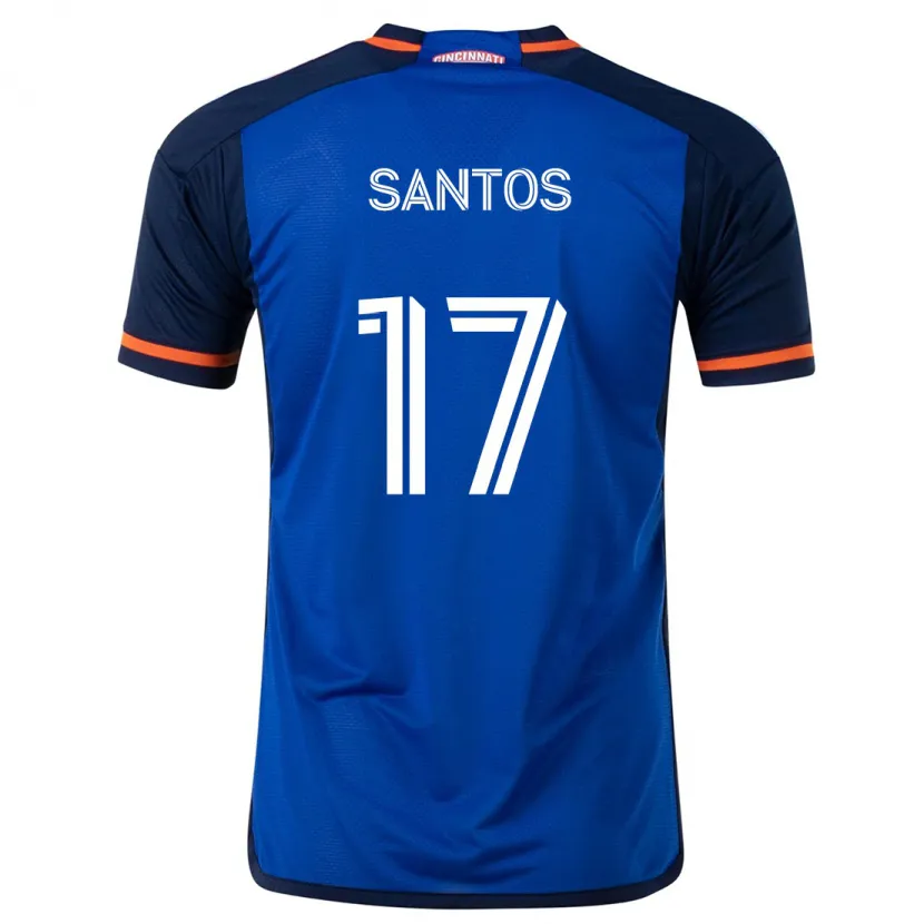 Danxen Hombre Camiseta Sergio Santos #17 Azul Blanco 1ª Equipación 2024/25 La Camisa