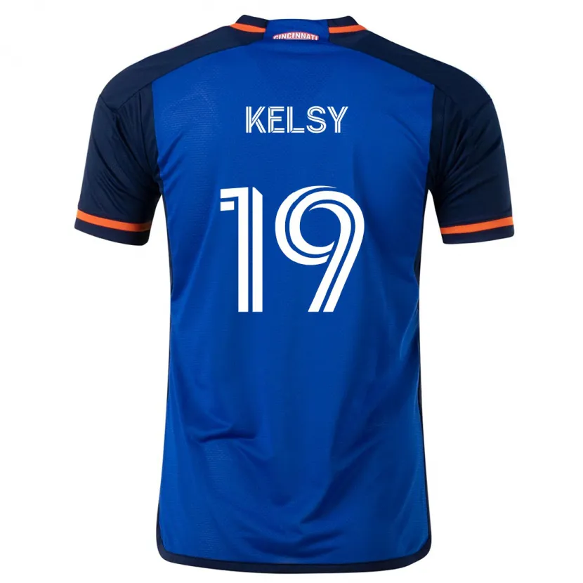 Danxen Hombre Camiseta Kevin Kelsy #19 Azul Blanco 1ª Equipación 2024/25 La Camisa