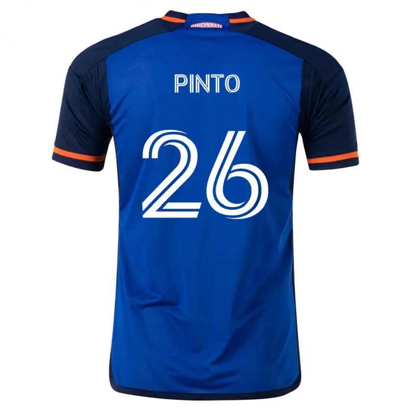 Danxen Hombre Camiseta Malik Pinto #26 Azul Blanco 1ª Equipación 2024/25 La Camisa