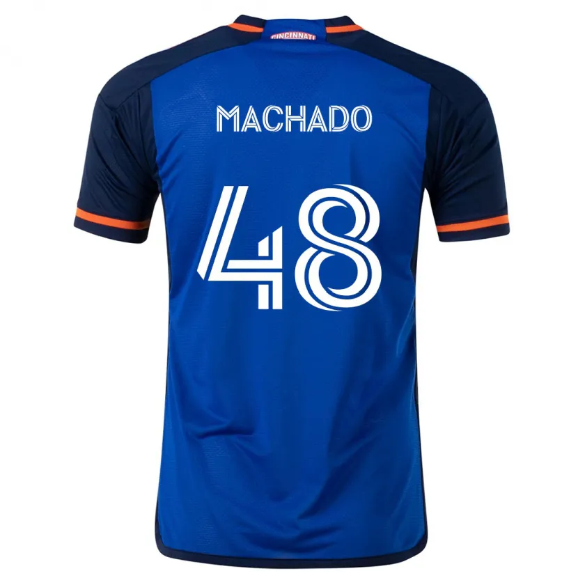 Danxen Hombre Camiseta Juan Machado #48 Azul Blanco 1ª Equipación 2024/25 La Camisa