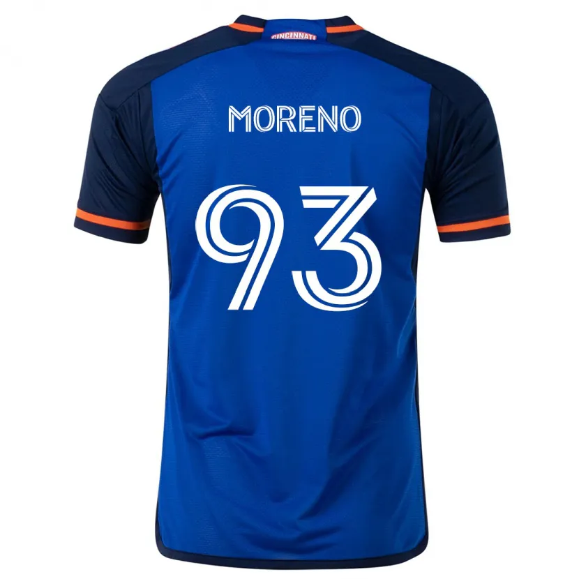 Danxen Hombre Camiseta Júnior Moreno #93 Azul Blanco 1ª Equipación 2024/25 La Camisa