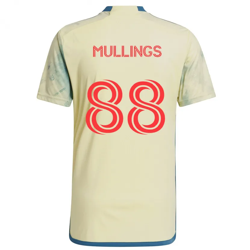 Danxen Hombre Camiseta O'vonte Mullings #88 Amarillo Rojo Azul 1ª Equipación 2024/25 La Camisa