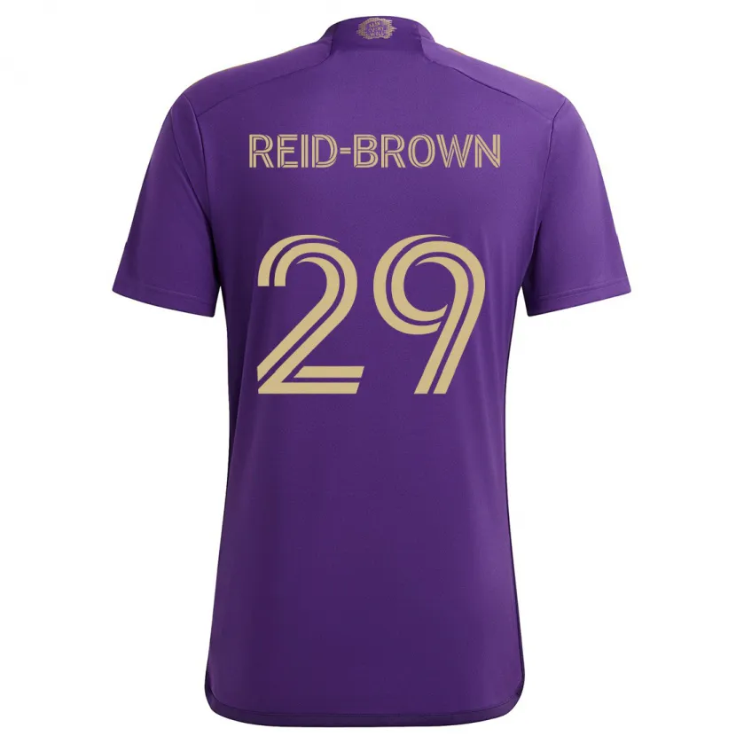 Danxen Hombre Camiseta Tahir Reid-Brown #29 Púrpura Amarillo 1ª Equipación 2024/25 La Camisa