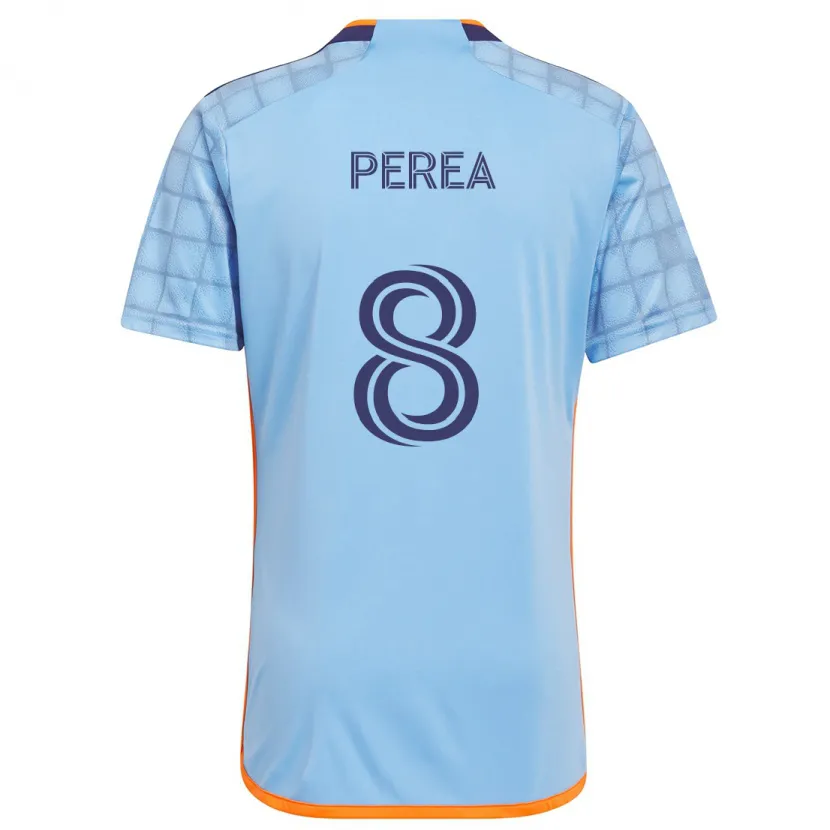 Danxen Hombre Camiseta Andrés Perea #8 Azul Naranja 1ª Equipación 2024/25 La Camisa