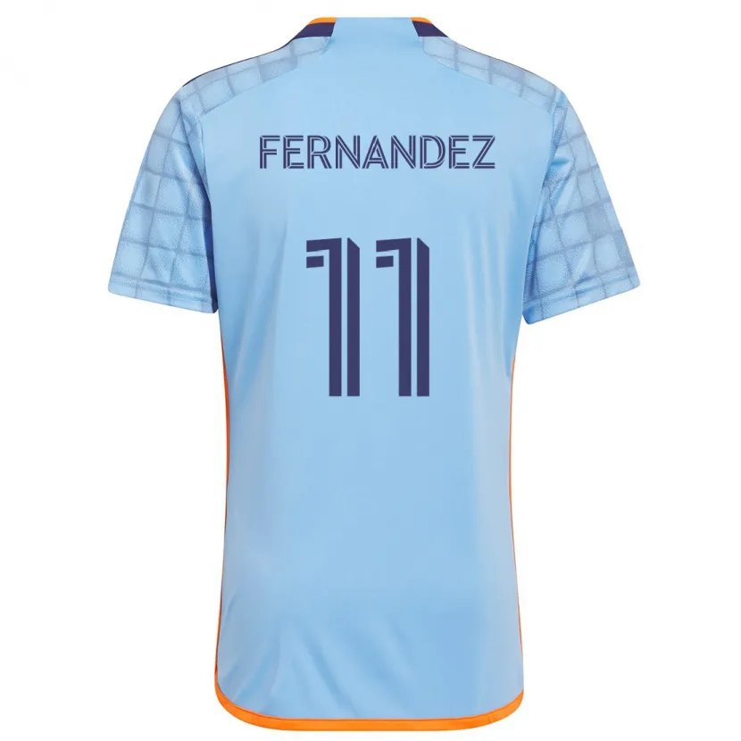 Danxen Hombre Camiseta Julián Fernández #11 Azul Naranja 1ª Equipación 2024/25 La Camisa