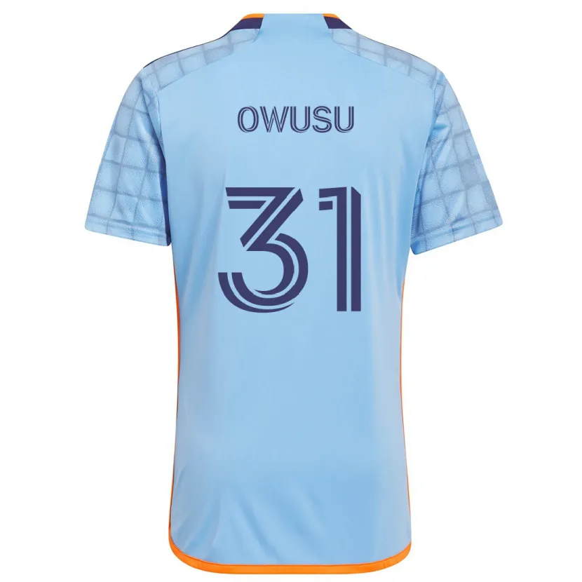 Danxen Hombre Camiseta Samuel Owusu #31 Azul Naranja 1ª Equipación 2024/25 La Camisa