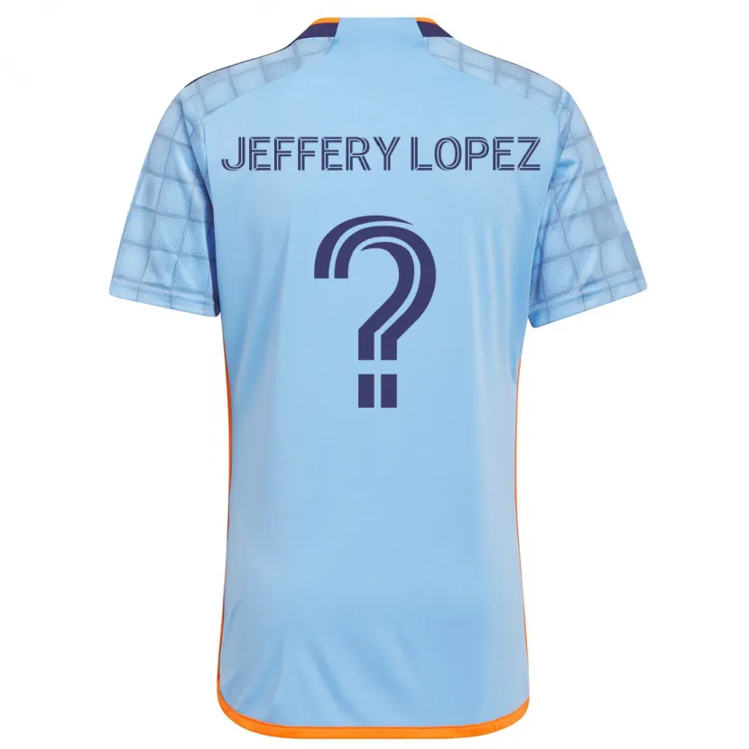 Danxen Hombre Camiseta Jeffery López #0 Azul Naranja 1ª Equipación 2024/25 La Camisa