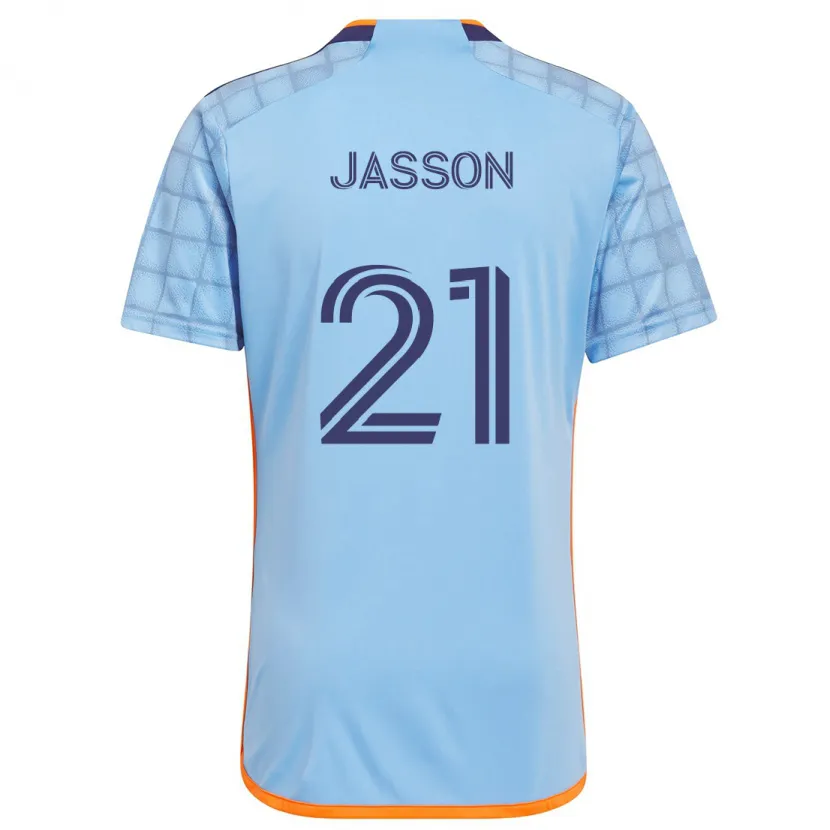 Danxen Hombre Camiseta Andres Jasson #21 Azul Naranja 1ª Equipación 2024/25 La Camisa