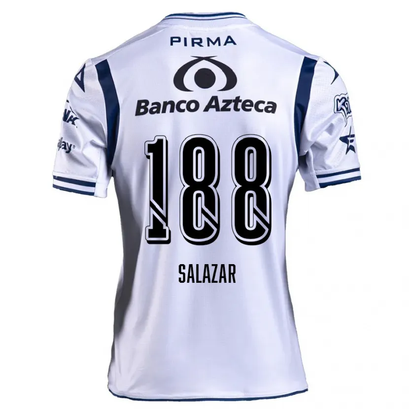 Danxen Hombre Camiseta Ronaldo Salazar #188 Blanco Azul Marino 1ª Equipación 2024/25 La Camisa