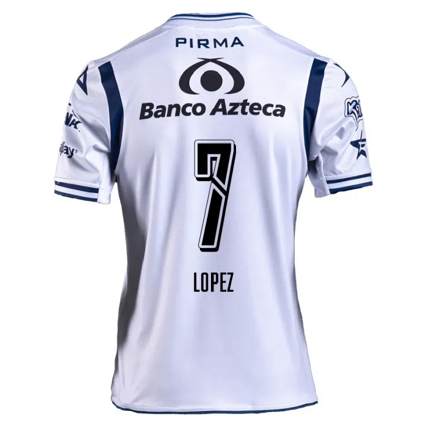 Danxen Hombre Camiseta Viridiana López #7 Blanco Azul Marino 1ª Equipación 2024/25 La Camisa