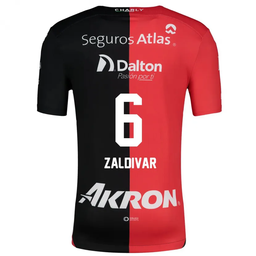 Danxen Hombre Camiseta Édgar Zaldívar #6 Negro Rojo 1ª Equipación 2024/25 La Camisa