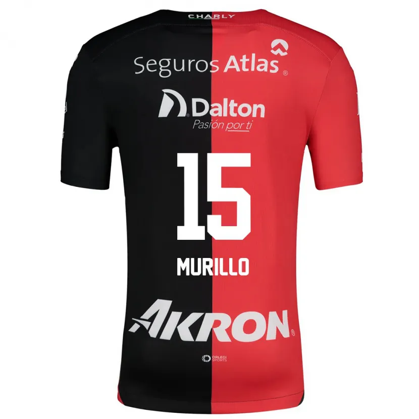 Danxen Hombre Camiseta Jhon Murillo #15 Negro Rojo 1ª Equipación 2024/25 La Camisa