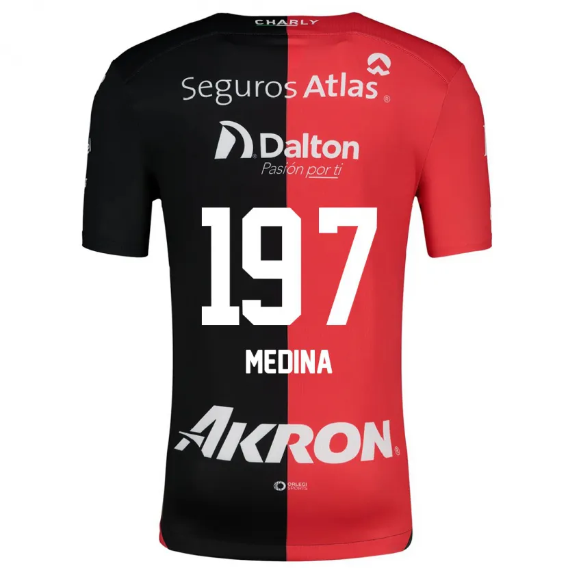 Danxen Hombre Camiseta Héctor Medina #197 Negro Rojo 1ª Equipación 2024/25 La Camisa