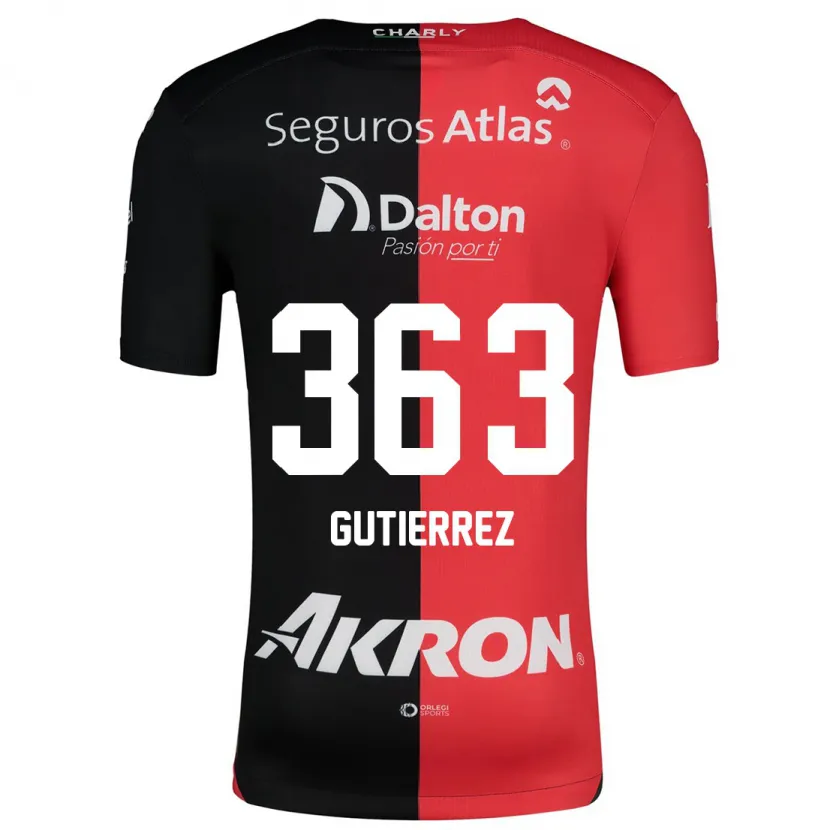 Danxen Hombre Camiseta Orlando Gutiérrez #363 Negro Rojo 1ª Equipación 2024/25 La Camisa