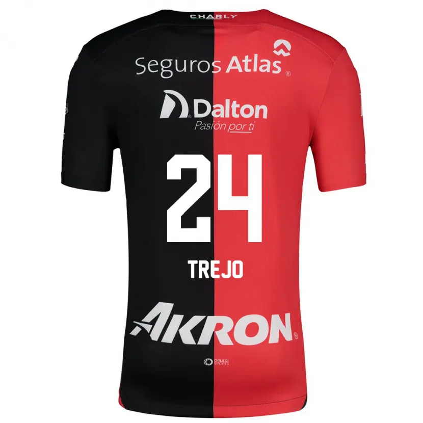 Danxen Hombre Camiseta Christopher Trejo #24 Negro Rojo 1ª Equipación 2024/25 La Camisa