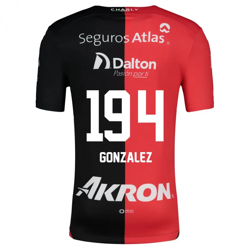 Danxen Hombre Camiseta Andrés González #194 Negro Rojo 1ª Equipación 2024/25 La Camisa