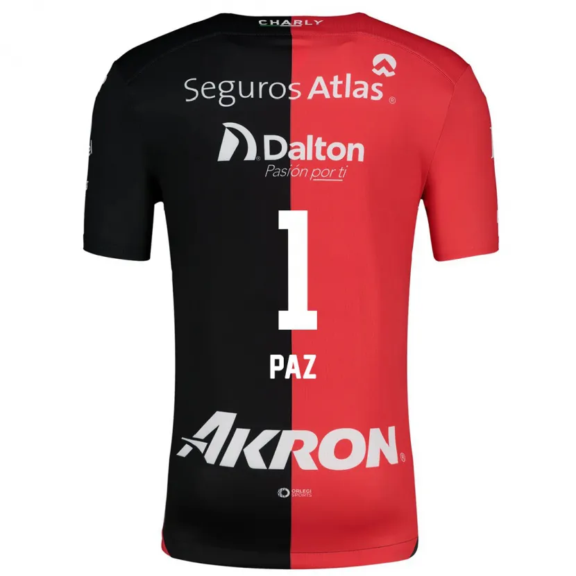 Danxen Hombre Camiseta Ana Gabriela Paz #1 Negro Rojo 1ª Equipación 2024/25 La Camisa