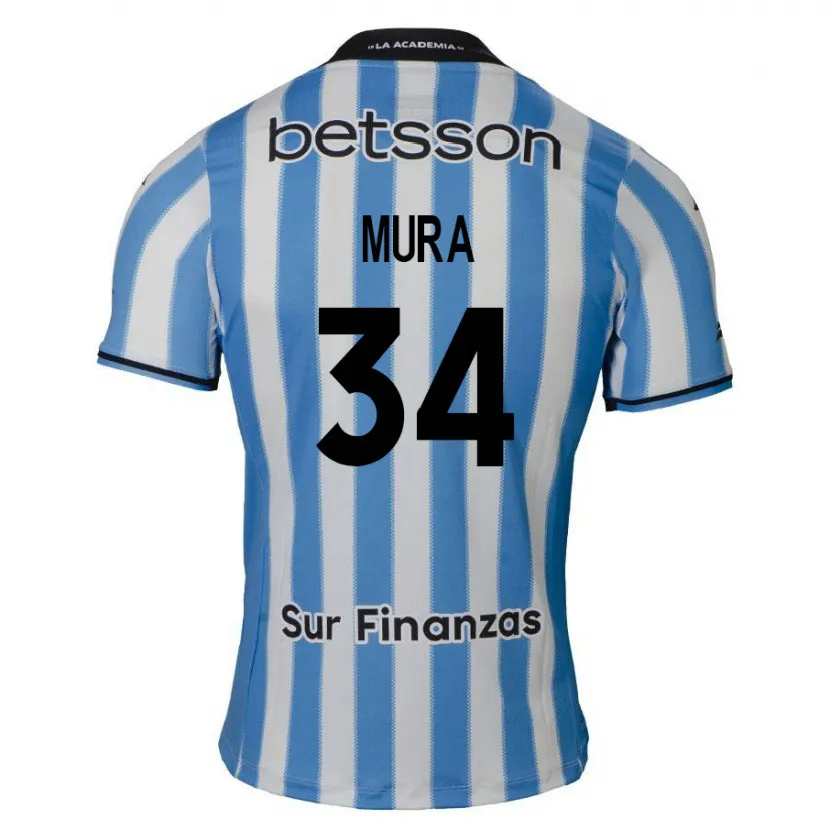 Danxen Hombre Camiseta Facundo Mura #34 Azul Blanco Negro 1ª Equipación 2024/25 La Camisa